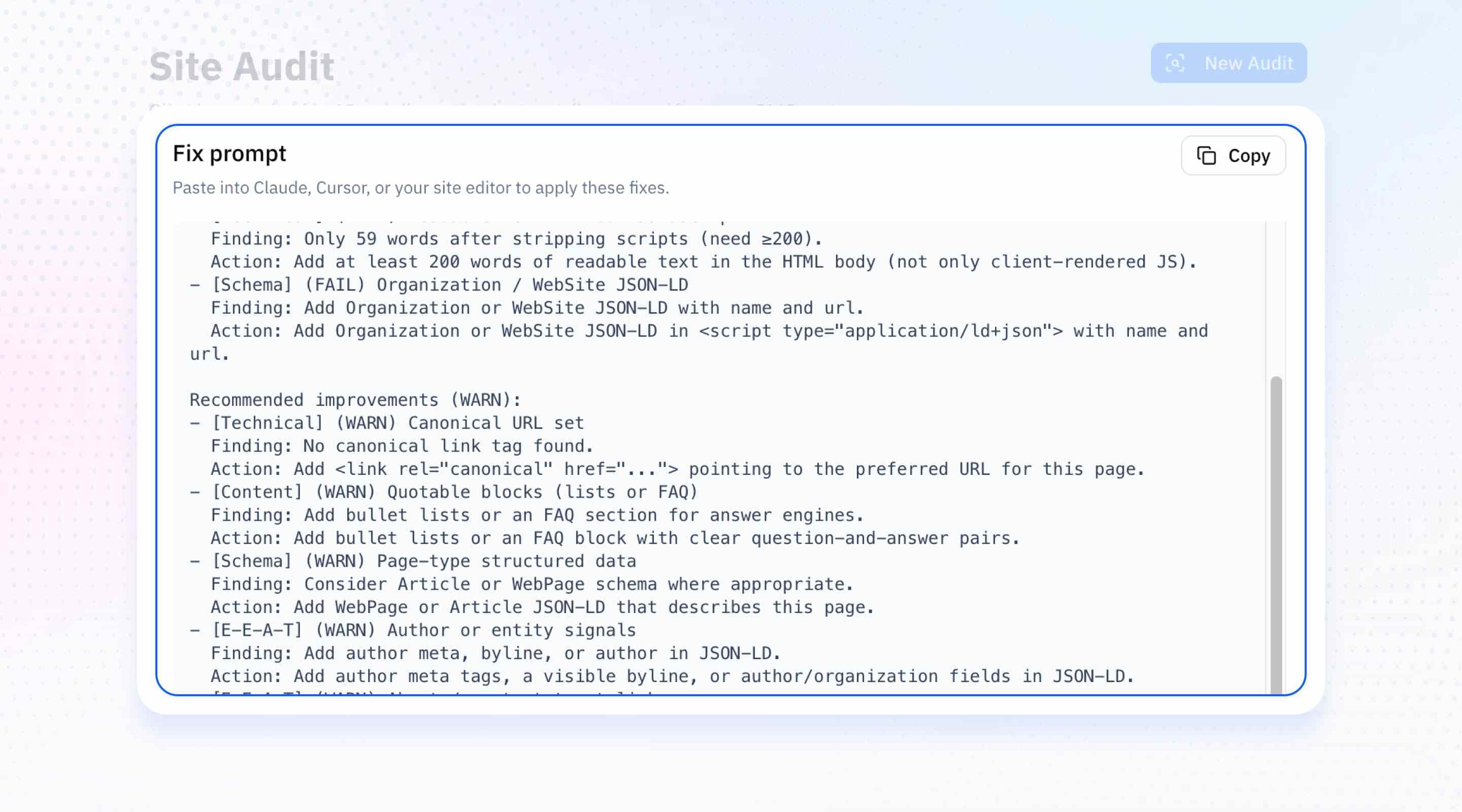 Copy & paste fixes