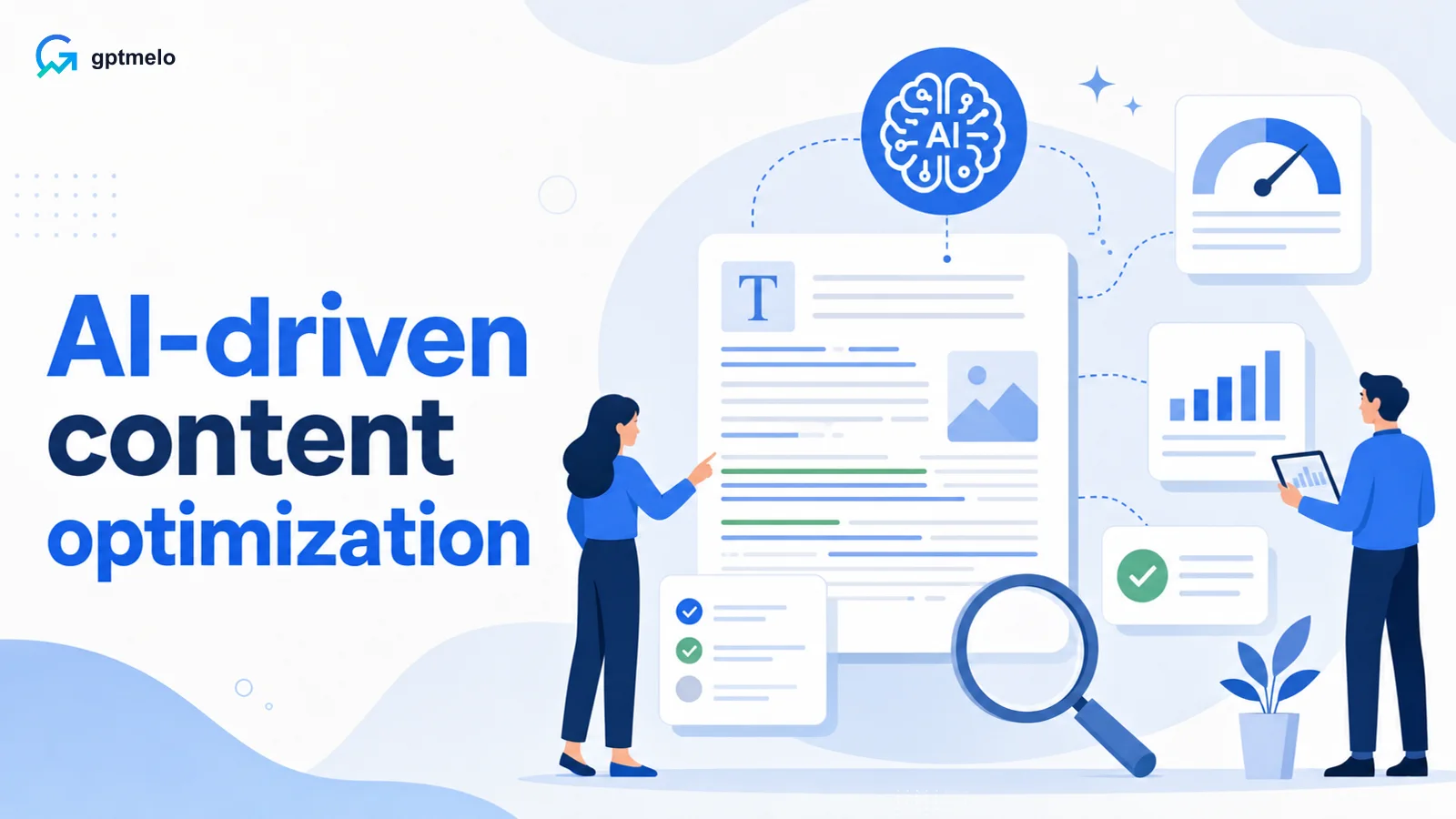 Editorial cover for AI-driven content optimization — score the draft before you ship