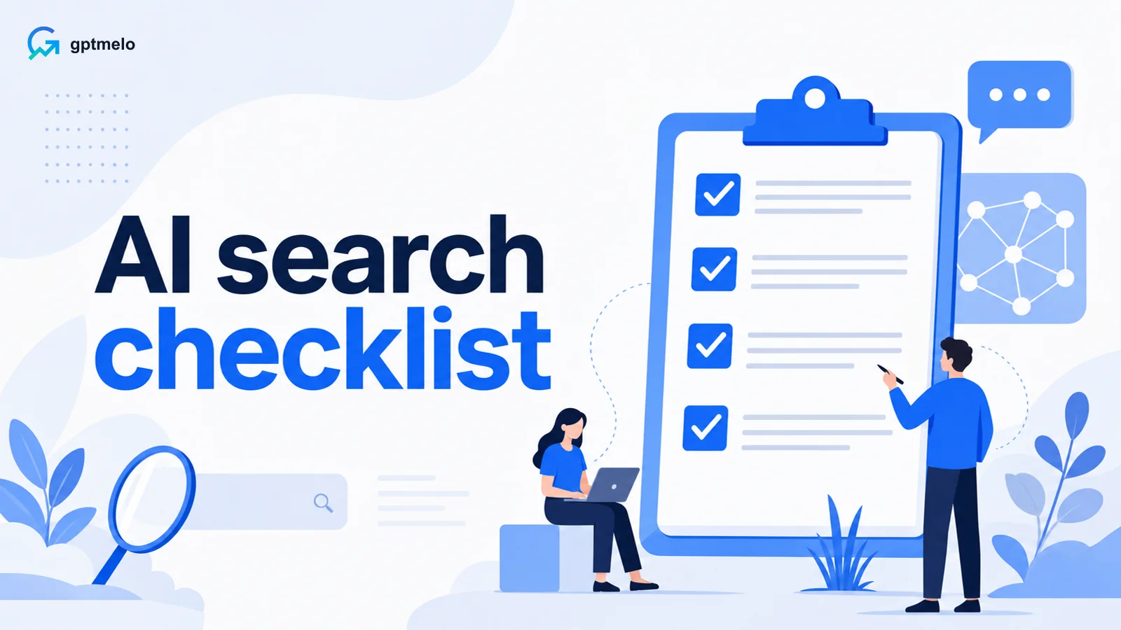 Editorial cover for AI search content optimization checklist — ten pre-publish steps
