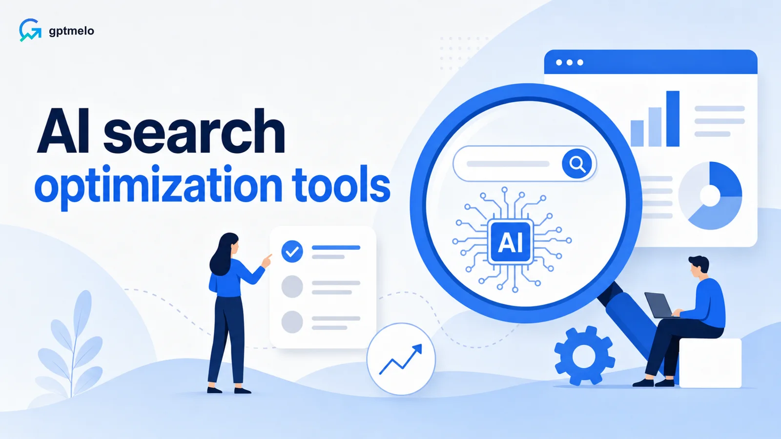 Editorial cover for AI search optimization tools — free GEO checks and technical audits