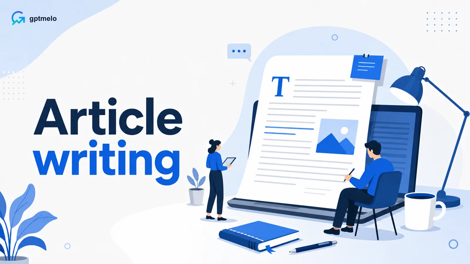 Editorial cover for article writing — point in paragraph one, then sections