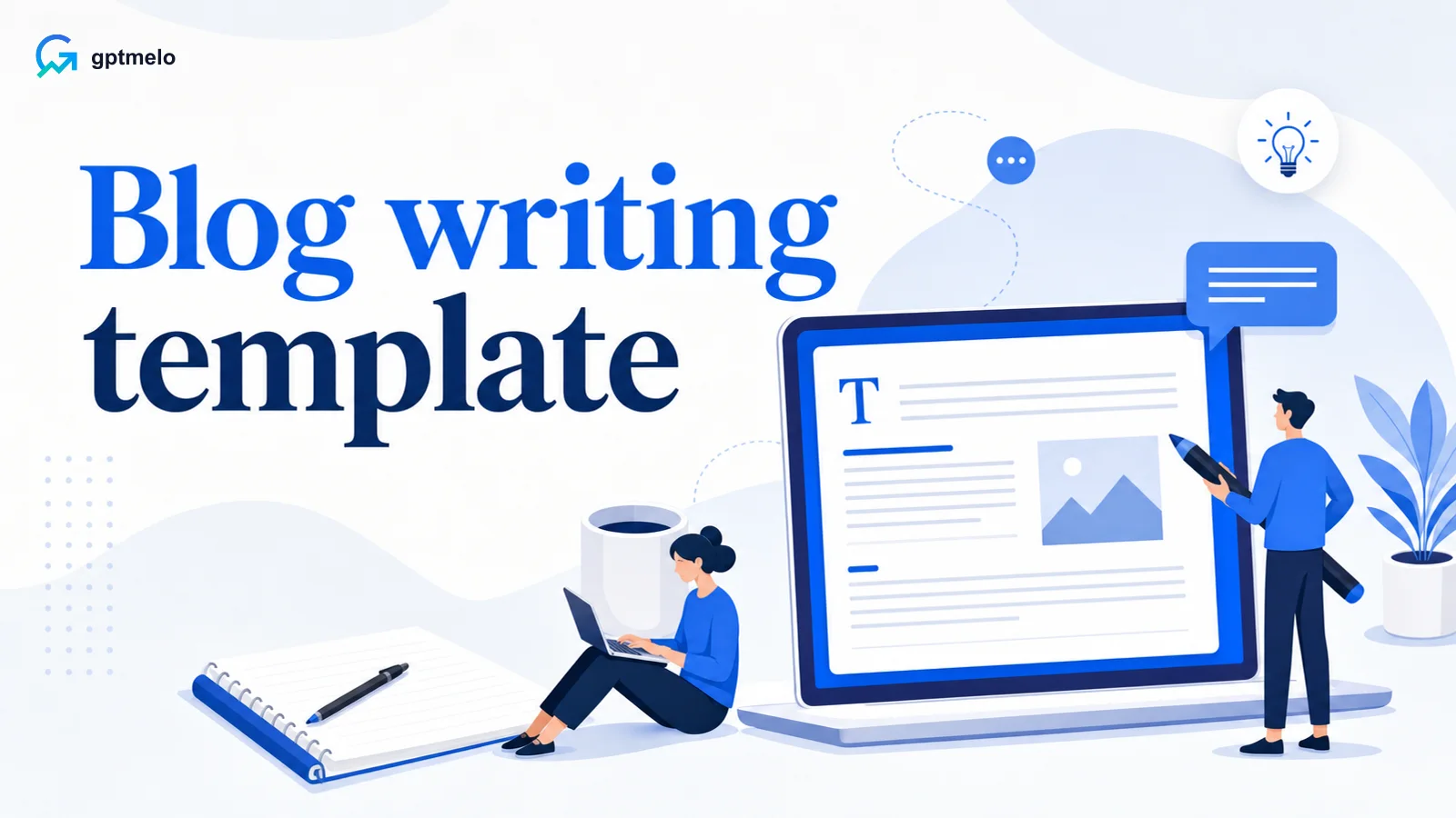 Editorial cover for blog writing template — fill headings after the brief