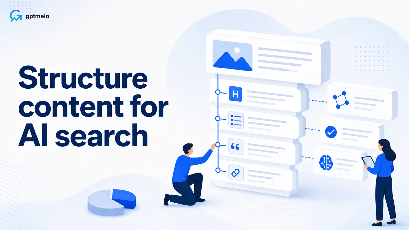 Editorial cover for structure content for AI search — blocks models can quote