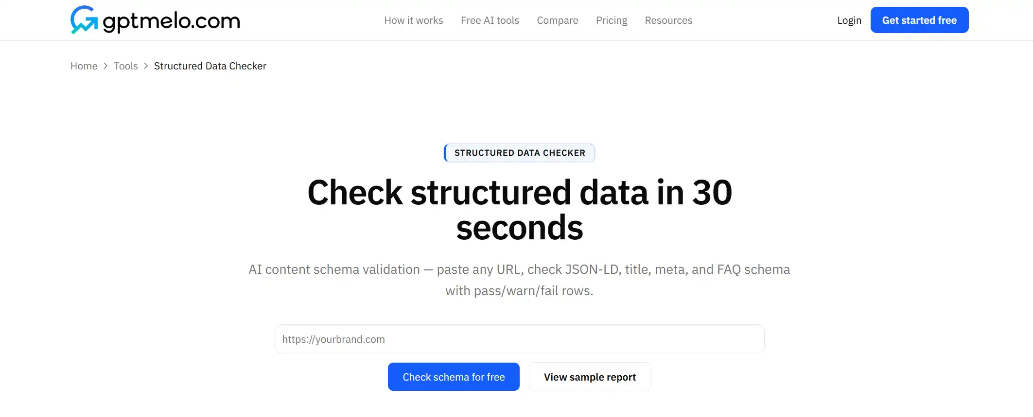 Structured Data Checker with a URL field